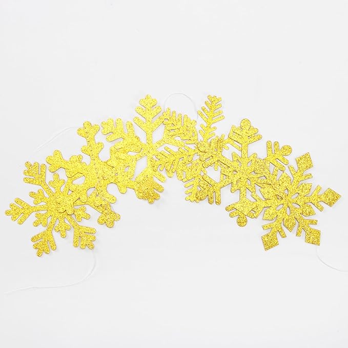 Gold Snowflake-Snow Christmas Party-Decorations Garland - 6pcs Winter