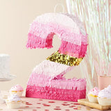 Number 2 Pinata Pink and Gold for Girls 2nd Birthday Party