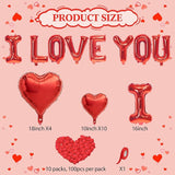 I Love You Balloons Valentines Day Balloons Red Heart Love Foil