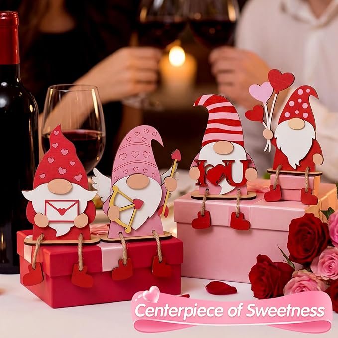 6 Pcs Valentines Day Table Decorations Gnome Valentine Centerpiece