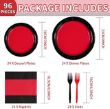 98Pcs Red and Black Party Decorations Valentine's Day Red and Black