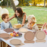 Qyeahkj 100Pcs Boho Baby Shower Decorations 7" Gradient Brown
