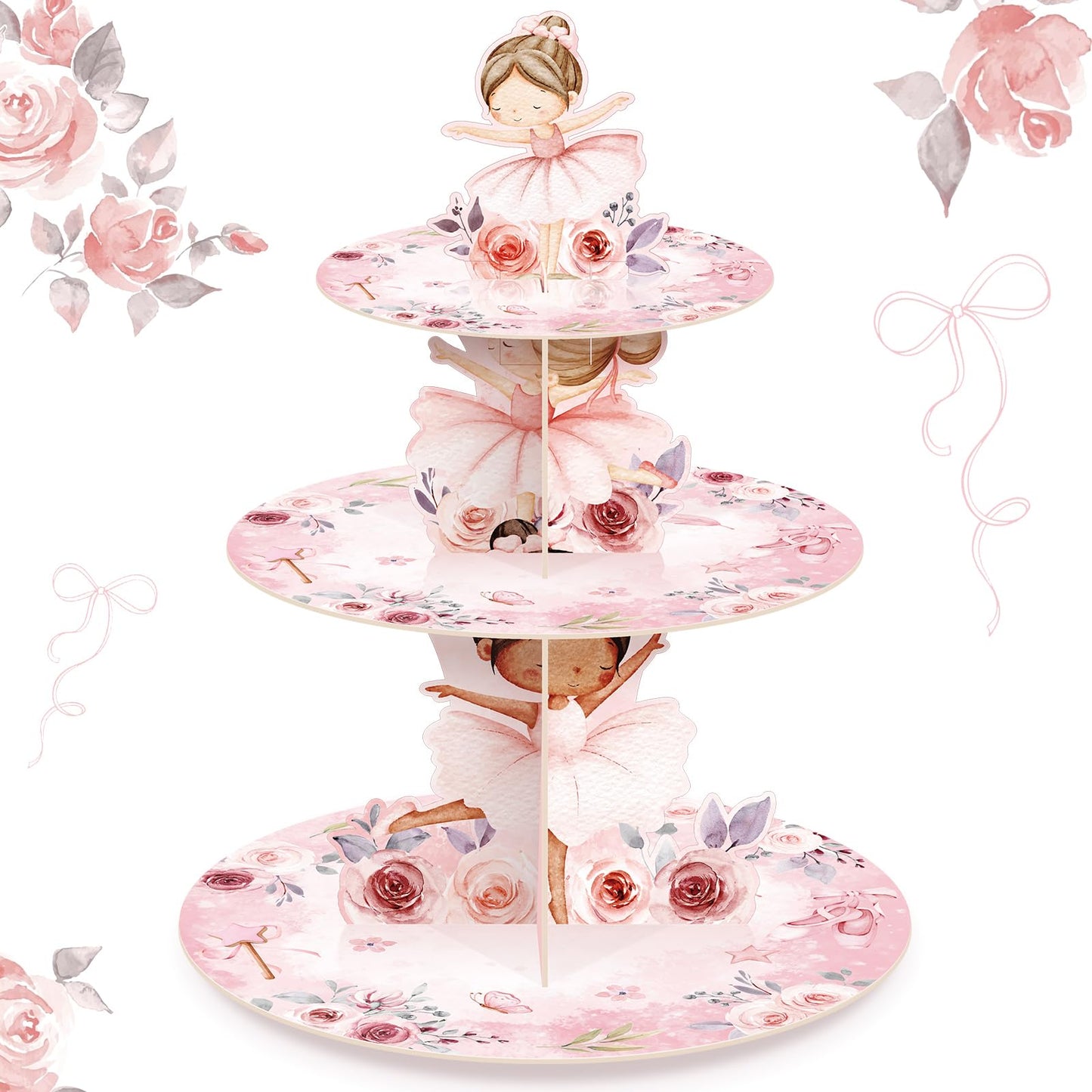 Widecook 3 Tier Ballerina Party Decoration Ballerina Cupcake Stand