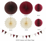 Burgundy Brown Beige Boho Party Decorations 20pcs Dusty Pink Fall