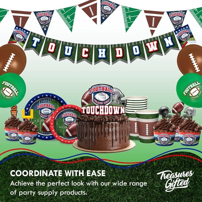 Treasures Gifted Football Party Decorations Serves 24 Dinnerware