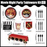 170pcs Movie Night Party Supplies Now Showing Paper Plates Napkins