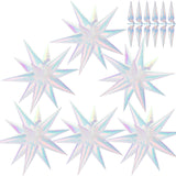 74 PCS Iridescent Star Balloons Foil, 26 Inch Explosion Cone Balloons
