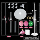 Tropical Flamingo Party Balloons Stand Kit 2 Sets With 2 Flamingo