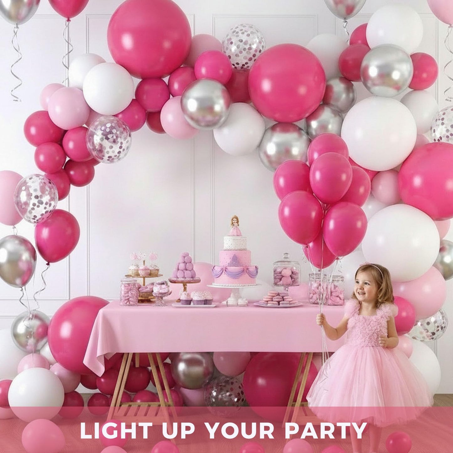 LovesTown 150 PCS Hot Pink Balloons Different Size of 18 12 10 5 Inch