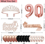 90th Birthday Decorations for Women 32PCS 90th Birthday Party