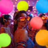Vertintong 12 Pcs Round Glow in The Dark Neon Balloons Foil Birthday