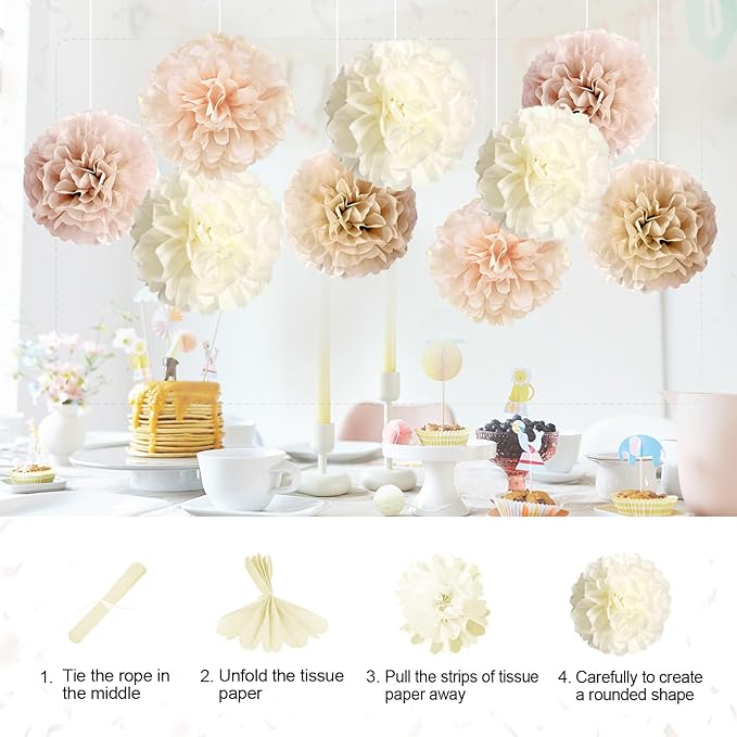 Beige Boho Birthday Decorations for Girls Women Happy Birthday