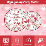 Valentines Day Plates and Napkins Decorations 96PCS Galentines Love