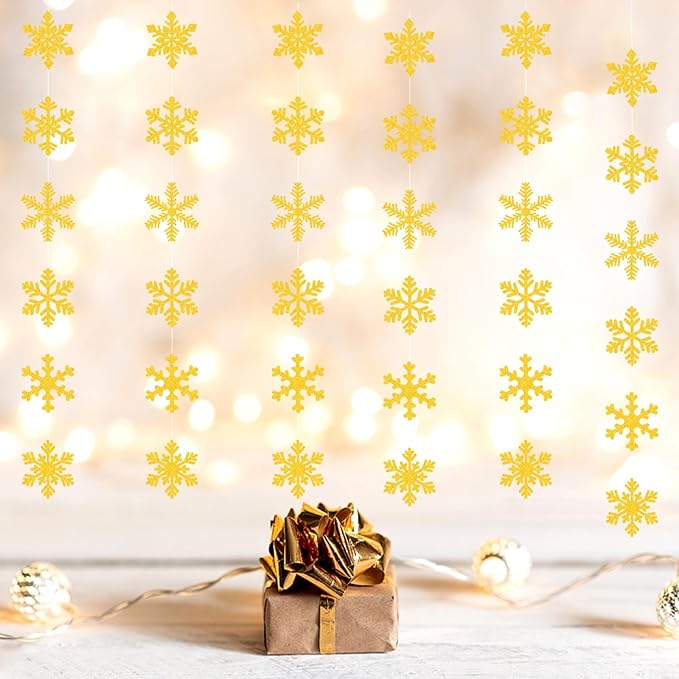 Gold Snowflake-Snow Christmas Party-Decorations Garland - 6pcs Winter