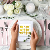 LeZakaa 25Pcs Birthday Paper Napkin, 3-Ply Gold Foil "Older Wiser