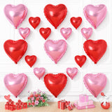 Pink Red Heart Balloons, 19PCS Light Pink and Red Heart Shape Balloon