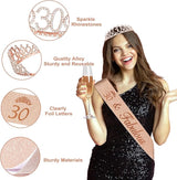 30th Birthday Decorations for Her 49pcs Black Rose Gold Black Happy