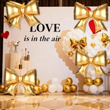 4Pcs Giant Bow Balloons, 97.5cm/38in Big Elegant Coquette Theme Gold