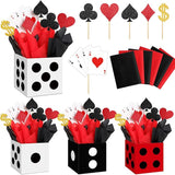 12 Set Casino Theme Party Decorations 6 x 6 x 6 Inch Paper Poker