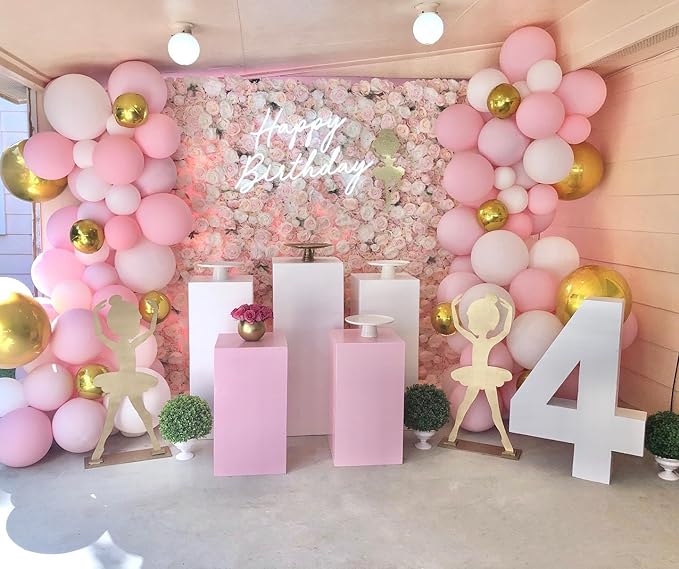 Pink and White Balloon Arch Kit 121PCS Pink and Gold Balloon Garland