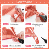Pink and Champagne Square Foil Balloons 25 Pcs Metallic Pink and