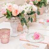 Serves 35 Guests White and Rose Gold Party Supplies,White and Rose