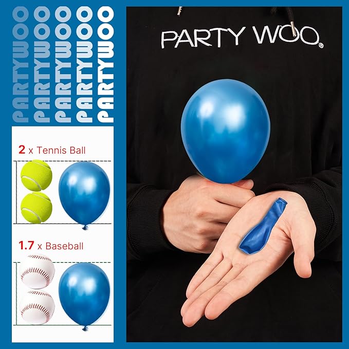 PartyWoo Metallic Blue Balloons 100pcs 5 Inch Small Mini Chrome Blue