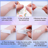 Temporary Tattoo for Kids Unicorn Rainbow Flower Cute-118 Glitter