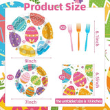 100 Pcs Easter Egg Tableware Party Supplies Set Serves 25 Disposable