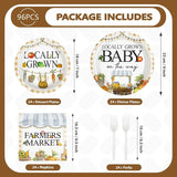 96Pcs Locally Grown Baby Shower Decorations Farmers Market Party