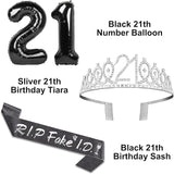 RIP Fake ID 21st Birthday Decorations with 21st Birthday Crown RIP