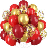 Red and Gold Balloon, 60 Pack 12 Inch Different Shades Red Party