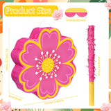 Aoriher Daisy Flower Piñata Set with Blindfold and Bat Pink Flower
