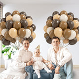 60pcs Brown Balloons 12inch with Dark Brown Coffee Nude Sand White