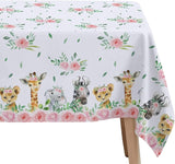 Safari Tablecloth for Girls Disposable Jungle Party Tablecover