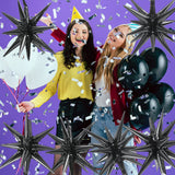 4D 14 Point One-Piece Star Cone Balloon Metallic Spike Explosion Star