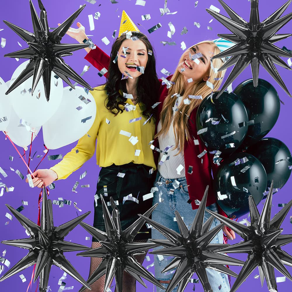 4D 14 Point One-Piece Star Cone Balloon Metallic Spike Explosion Star