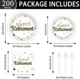 100PCS Retirement Party Supplies Happy Retirements Paper Plates