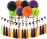 Black Purple Orange Green Halloween Party Decorations 30pcs Tissue