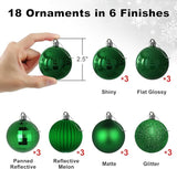 18Pcs Christmas Balls Ornaments for Xmas Tree - Shatterproof Christmas