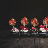 Gyufise 30Pcs Foil Firework Cupcake Toppers Sparkle Tinsel Cake #13