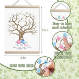 Pumpkin Baby Shower Gender Reveal Fingerprint Tree Canvas Guest