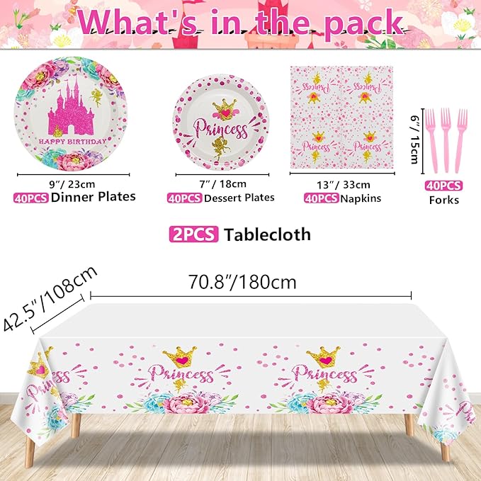 Princess Party Decorations 162pcs Castle Decorations Including Pink