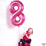 KatchOn, Giant Hot Pink 8 Balloon Number - 40 Inch | Hot Pink 8th