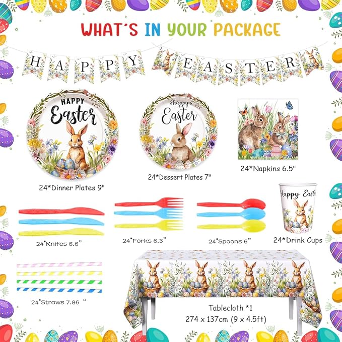 Easter Party Supplies Happy Easter Party Tableware Set Happy Easter