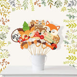 35 PCS Woodland Animal Photo Booth Props Wild One Camping Forest
