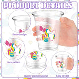 50 Pcs Unicorn Cups 12 oz Unicorn Plastic Glasses Clear Disposable