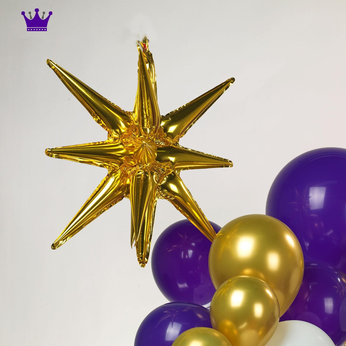 royal Purple gold white Balloon garland kit 126Ppcs luxury double