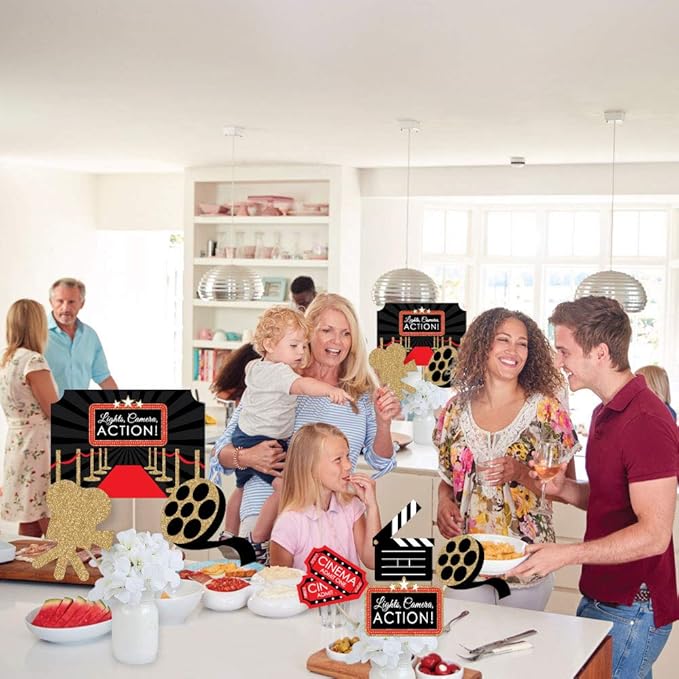 Big Dot of Happiness Red Carpet Movie Night Premium Table