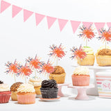 Gyufise 30Pcs Foil Firework Cupcake Toppers Sparkle Tinsel Cake #28